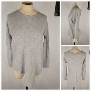 Alice+ Olivia Base Sz XS/S Pullover Sweater Asymmetric Gray Wool Angora